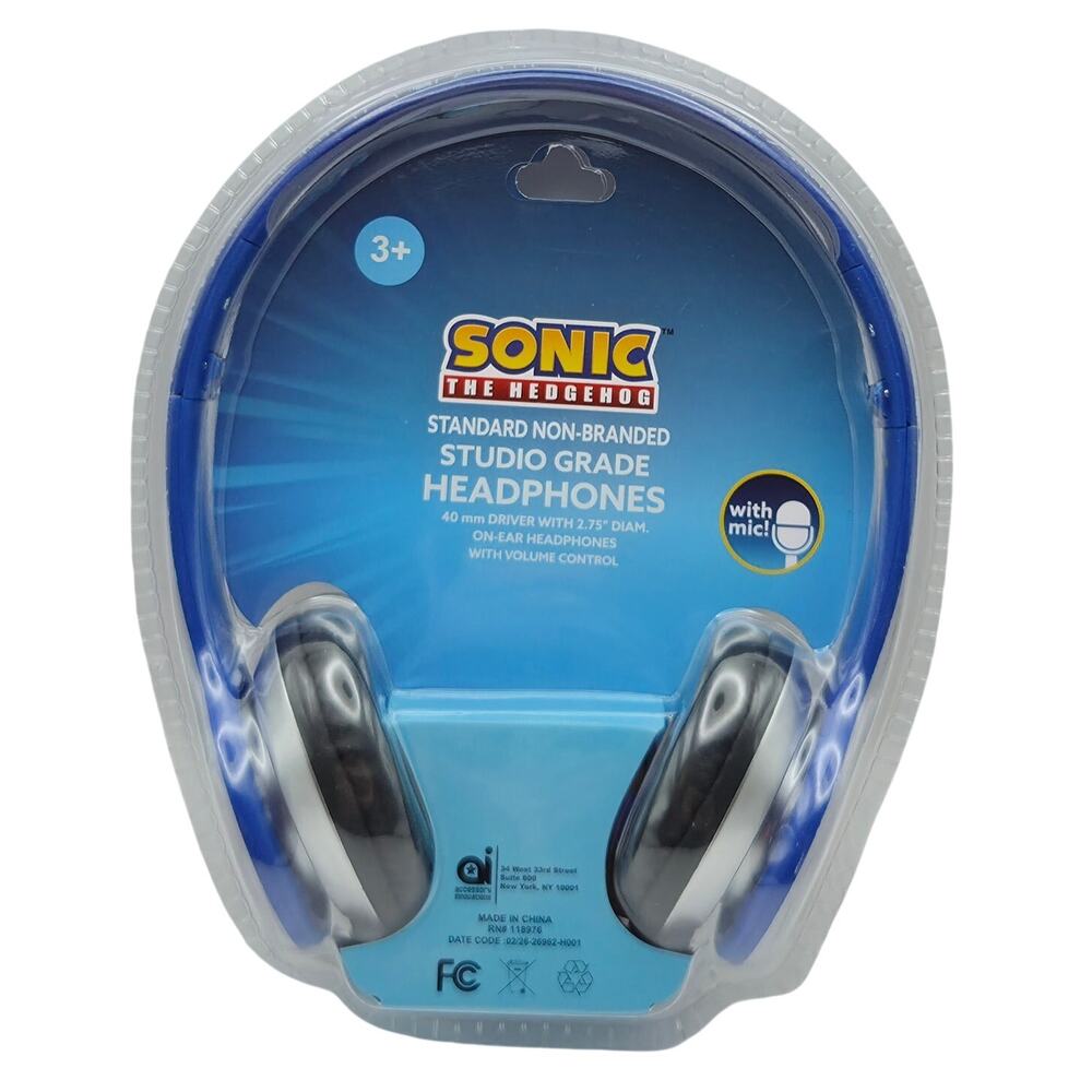 Sonic The Hedgehog Standard Studio Grade Over-Ear Headphones Wired Brand New